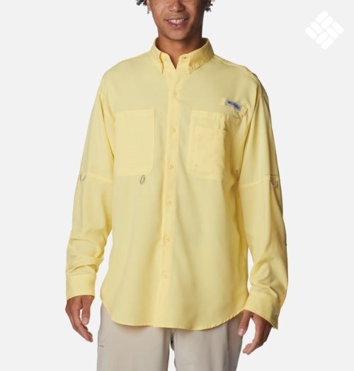 Yellow Mens Columbia Long Sleeve Shirts Sale UK - Columbia Black Friday